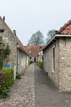 Pittoresk oud Hollands straatje in vestingstad Bourtange