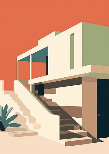 Bauhaus poster kunstdruk illustratie