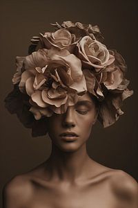 Frau mit blumigem Haar