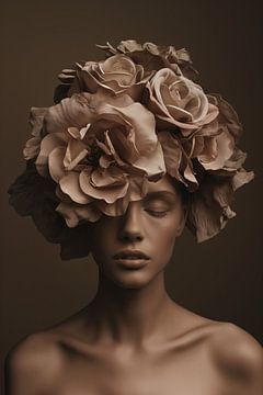 Vrouw met bloemenhaar