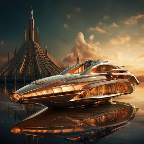 Outdoor space modern spaceship