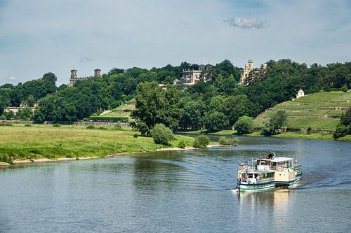 Fahrgastschiff auf der Elbe bei Dresden
