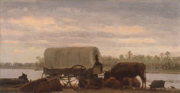 Nooning op de Platte, Albert Bierstadt