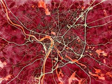 Kaart van Montauban in de stijl 'Amber Autumn' van Maporia