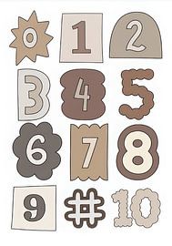 Kids Numbers Chart Neutral by Thomas burnet
