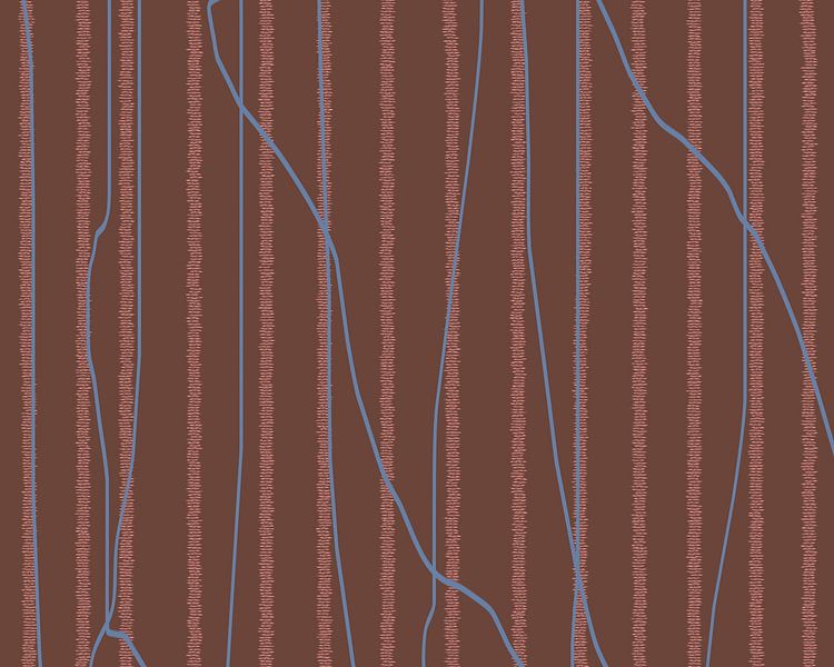 Stripes in brown and blue. Retro 70s pattern. Minimalist home decor. by Dina Dankers
