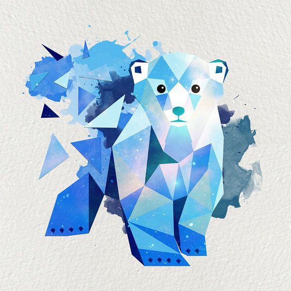 Eisbär Polygon Art van Felix Brönnimann