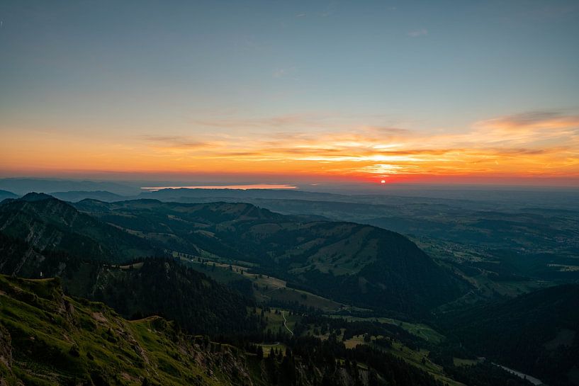 Sunset over Lake Constance from Hochgrat by Leo Schindzielorz