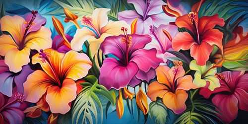 Tropical flowers background