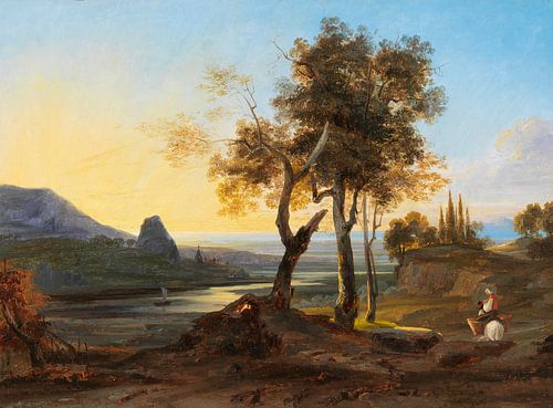 JOHANN WILHELM SCHIRMER, Paysage rhénan à l'italienne