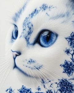 Delfter Blau Katze