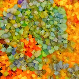 Aquarelle numérique macrophotographie lichen sur Ruben van Gogh - smartphoneart