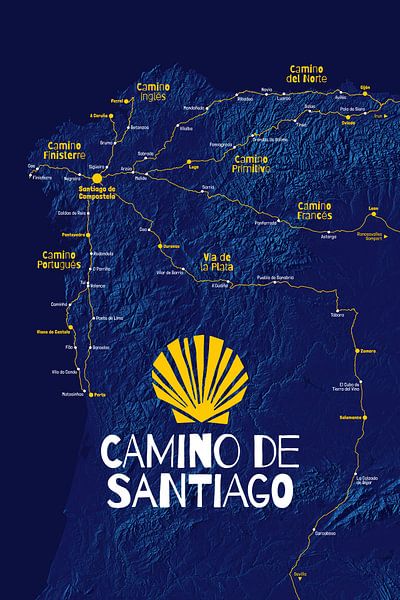 Camino de Santiago Kaart | Sint Jacobsroute van ViaMapia