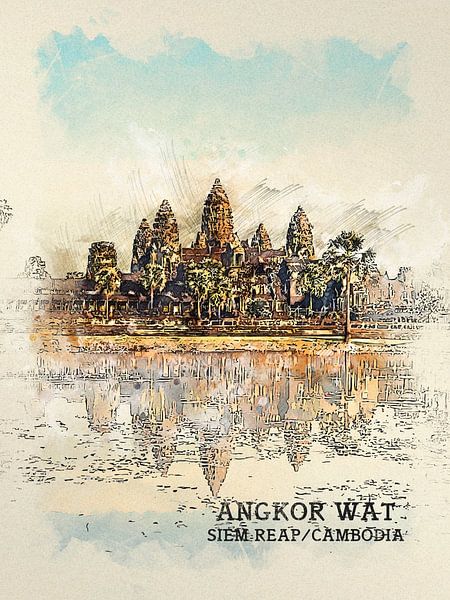 Angkor Wat van Printed Artings