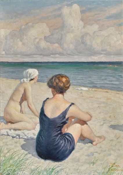 Badgasten op het strand, Falsterbo van Peter Balan