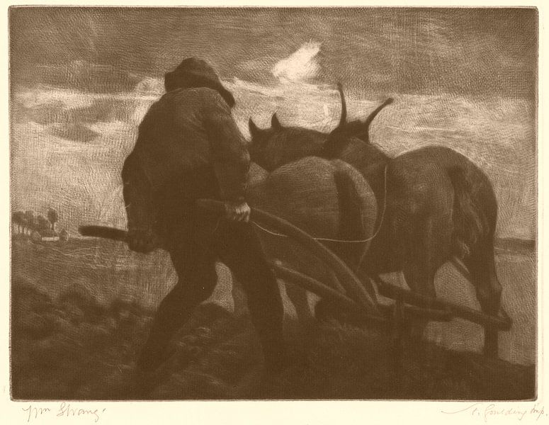 William Strang, Ploegende Man - 1891 van Atelier Liesjes