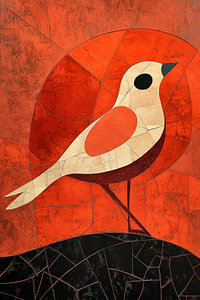Abstrakter Vogel in geometrischer Harmonie