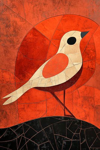 Abstract Bird in Geometric Harmony