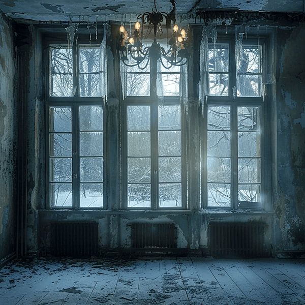 Lost Place leerer Raum Verfall Staub Kronleuchter Vergangenheit von gm_designs