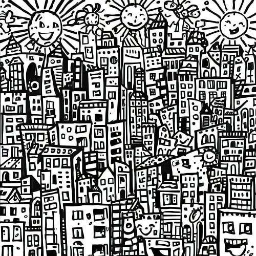 Une joyeuse mer de maisons sur Kay Weber