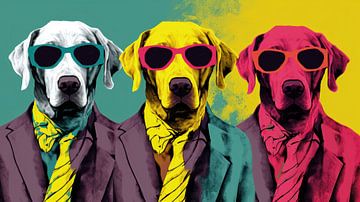 Warhol: Trendy labradors van ByNoukk