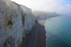 Chalk cliffs Etretat France in the mist by My Footprints
