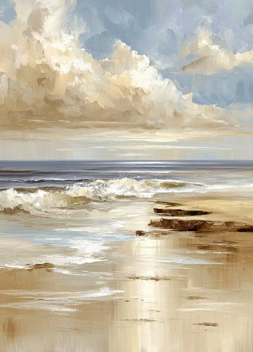 Beach landscape - Vintage oil painting