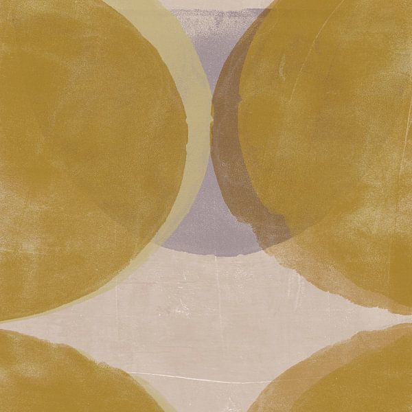 Ochre , white and grey organic shapes. Modern abstract art. by Dina Dankers
