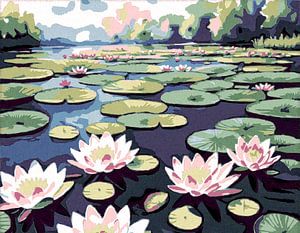 Waterlelies in de lentezon van Anna Marie de Klerk