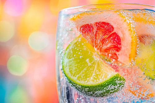 Verfrissende bruisende drank met citrusvruchten