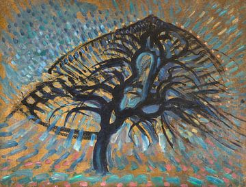 Pommier, version pointilliste, Piet Mondrian