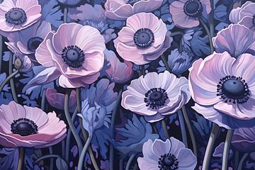 Anemoon | Aureool van kleuren | Anemoon bloemen van Studio Blikvangers