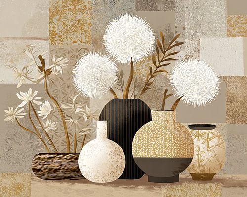 Flower Vases | Modern Vases with Flowers by Eye catching paintings