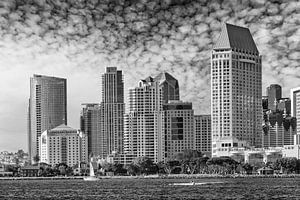 SAN DIEGO Skyline | Monochrome