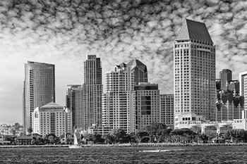 SAN DIEGO Skyline | Monochrome