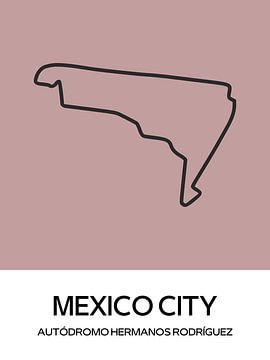 Rennstrecke Mexico City - Streckenplan von Milky Fine Art