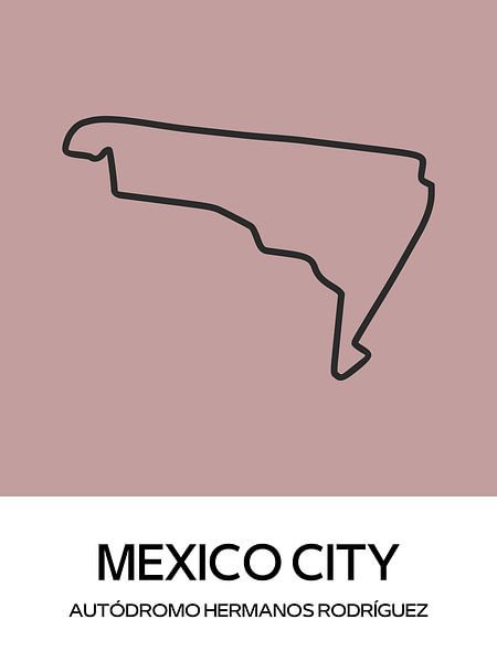 Circuit de course Mexico City - plan du circuit par Milky Fine Art