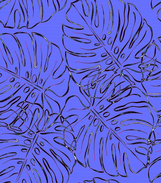 Blaue Monsteras von Monfrey Cavalier