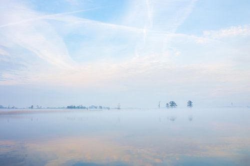 serene ochtendstilte aan het water