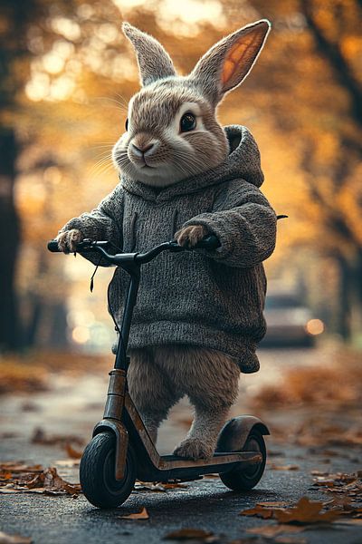 Trendiger Hase auf zwei Rädern von Skyfall