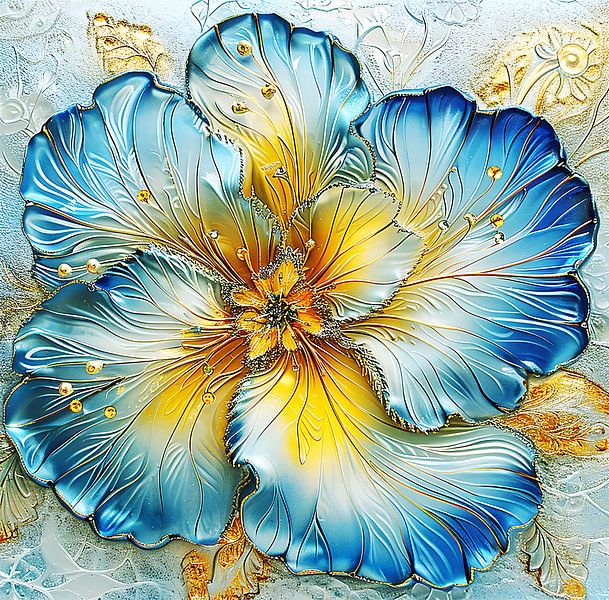 Golden Blue Harmony von Agnieszka Dybowska
