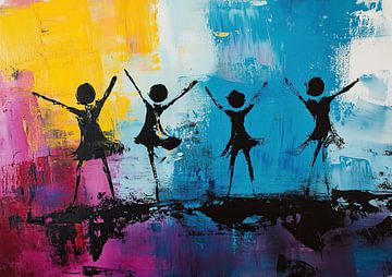 Silhouetten Vrouwen | Figuren in felle kleuren van Kunst Kriebels