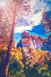 Surreale psychedelic Felsen Landschaft in Bad Schandau von Jakob Baranowski - Photography - Video - Photoshop