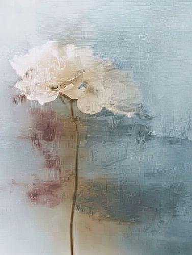 Hortensia in pastelkleuren, Japandi stijl