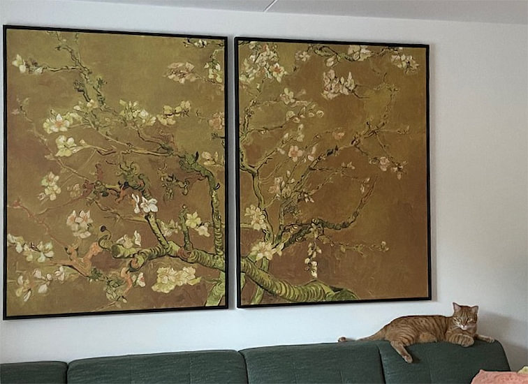 Amandelbloesem van Vincent van Gogh (Oker) 