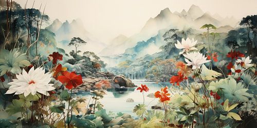 Heel mooi landschap met water en bergen