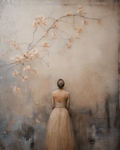 Modernes und schickes digitales Kunstporträt "Blossom girl"