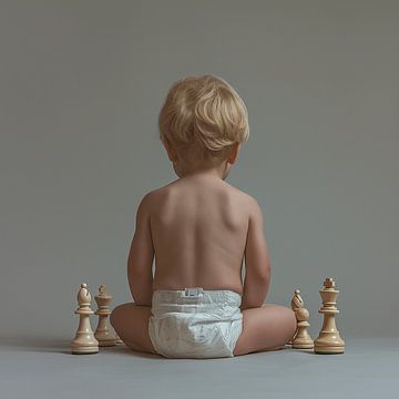 Chess piece in nappies by Karina Brouwer