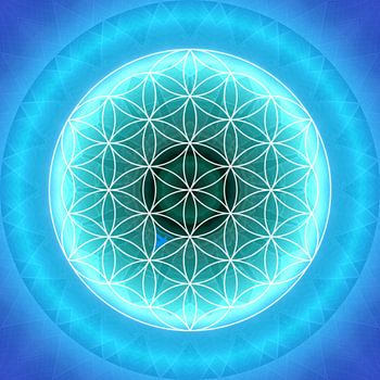 Halschakra mit Blume des Lebens