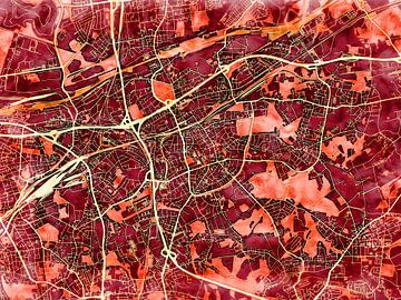 Kaart van Herne in de stijl 'Amber Autumn' van Maporia
